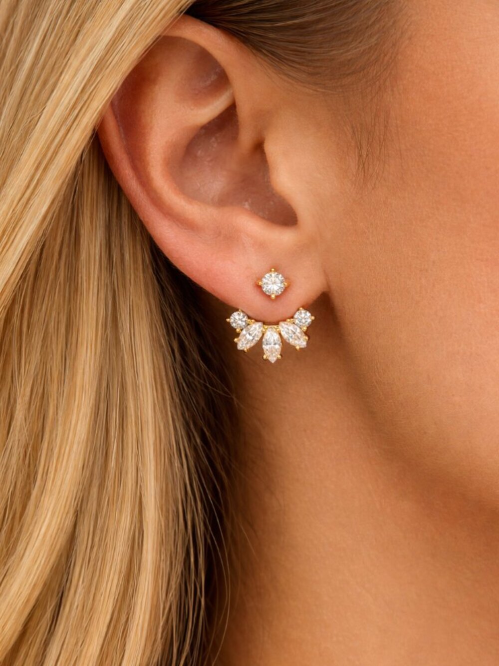 "Sheridan" Gold Bling illusion Earrings